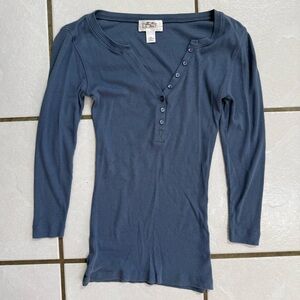 LOFT Slate Blue Henley Top size XSmall